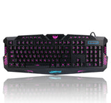 J10 tricolor backlight wired gaming keyboard set colorful luminous gaming mouse keyboard Russian keyboard